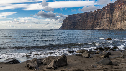 Evening on the volcanic beach