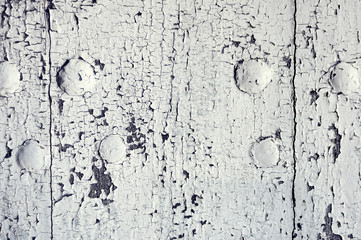 Obraz premium Retro background. Painted light torn board with bolts