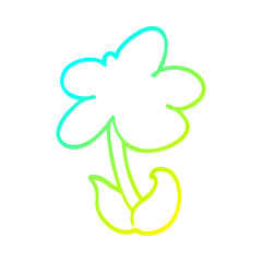 cold gradient line drawing cute cartoon flower