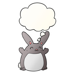 cartoon rabbit and thought bubble in smooth gradient style