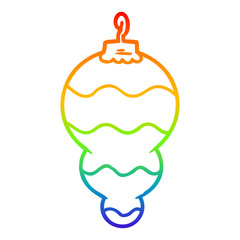 rainbow gradient line drawing cartoon christmas decoration
