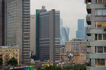 Fototapeta premium Residential area and buildings of New Arbat Street in center of Moscow, Russia