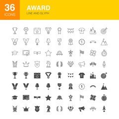 Award Line Web Glyph Icons