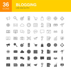 Blogging Line Web Glyph Icons
