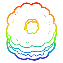 rainbow gradient line drawing cartoon biscuit