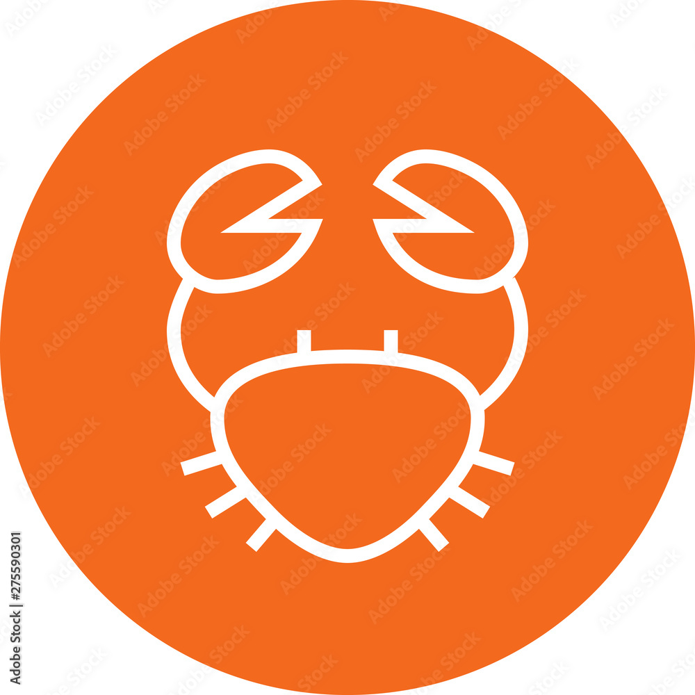 Sticker Crab Shellfish Seafood Outline Icon