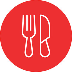 Fork Steak Knife Outline Icon