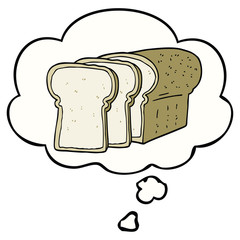 cartoon sliced bread and thought bubble