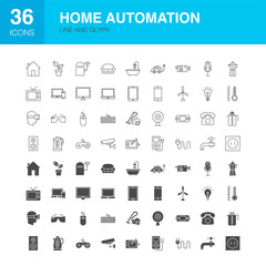 Home Automation Line Web Glyph Icons