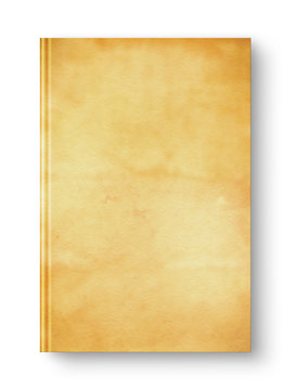 Closed Old Blank Book Isolated On White