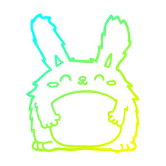 cold gradient line drawing cartoon furry rabbit
