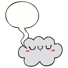 cute cartoon cloud and speech bubble