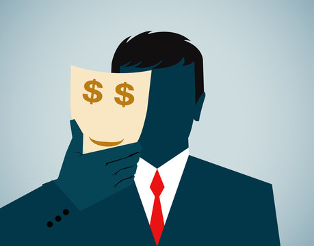 a business person wearing a mask,dollar