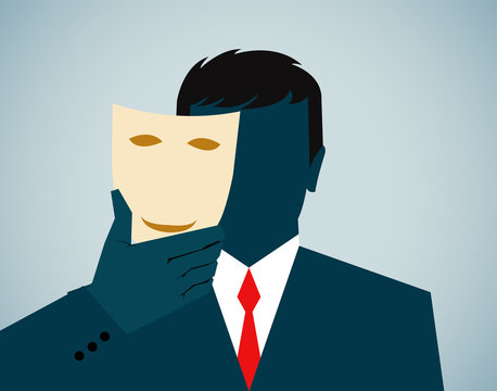 a business person wearing a mask