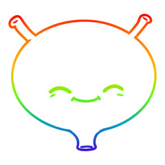 rainbow gradient line drawing cartoon bladder