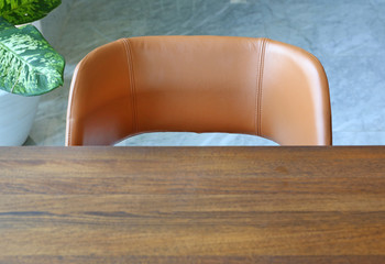 Detail of office table and chair