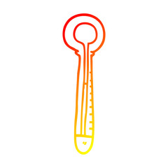 warm gradient line drawing cartoon medical thermometer