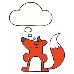 cartoon fox and thought bubble