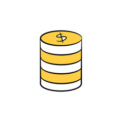 pile of money coins doodle icons