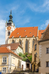Fototapeta na wymiar View at the Piarist church in Krems an der Donau - Austria