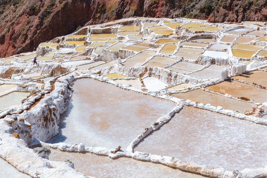 Salt Terraces known as 'Salineras de Maras' in Cusco Region, Peru