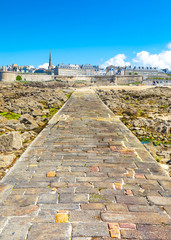 Beautiful view of the city of Privateers - Saint Malo in Brittany, France