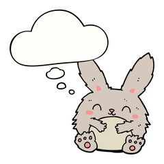 cute cartoon rabbit and thought bubble