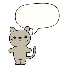 Obraz na płótnie Canvas cartoon cat and speech bubble
