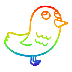 rainbow gradient line drawing cartoon garden bird