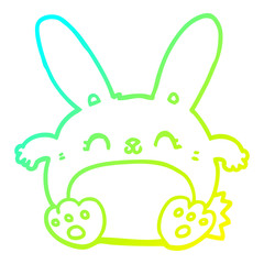 cold gradient line drawing cartoon rabbit