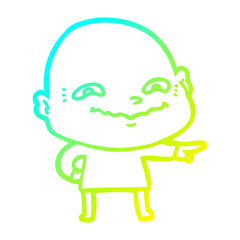 cold gradient line drawing cartoon creepy guy