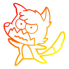 warm gradient line drawing cartoon annoyed fox