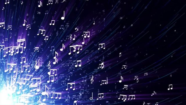 Musical Notes Animation, Rendering, Background, Loop, 4k