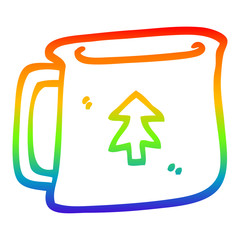 rainbow gradient line drawing cartoon tin can