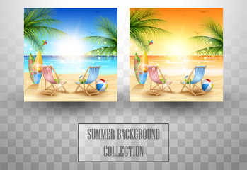 Beautiful summer beach background collections