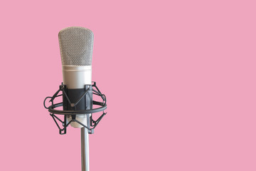 Condenser mic with pink background
