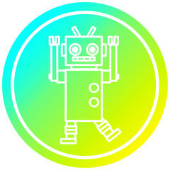 dancing robot circular in cold gradient spectrum