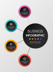 Colourful business infographic with 4 options. Vector