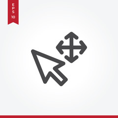 Fototapeta premium Move arrows vector icon in modern style for web site and mobile app