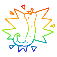 rainbow gradient line drawing cartoon red hot chili