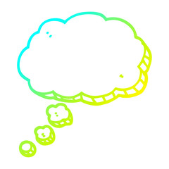 cold gradient line drawing cartoon speech bubble