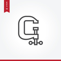 Fototapeta premium Clamp vector icon in modern style for web site and mobile app