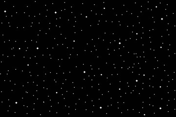 Fototapeta Vector illustration of the dark nocturne sky with a congestion of stars - modern simple and flat style astronomy background galaxy obraz