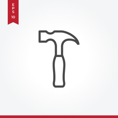 Hammer vector icon in modern style for web site and mobile app