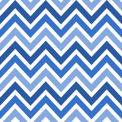 Vector illustration of zigzag chevron seamless pattern background in blue shades variation