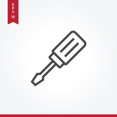 Screwdriver vector icon in modern style for web site and mobile app