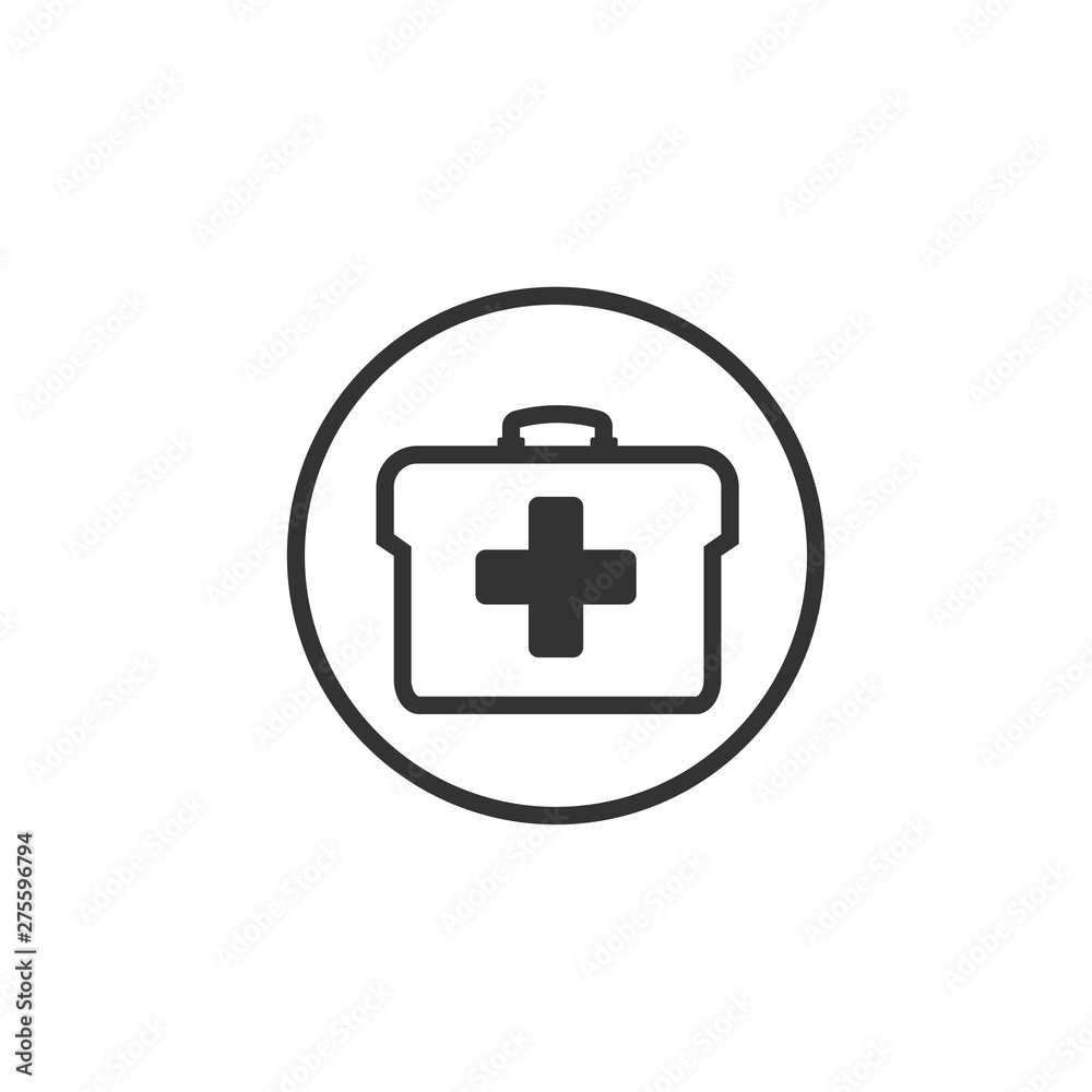 Aufkleber medicine briefcase icon template black color editable. medicine briefcase symbol vector sign isolate