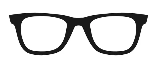 Fotobehang Vector illustration of hipster nerd style black glasses silhouette isolated on white background © lnm