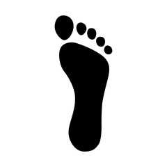 Vector high quality illustration of human foot silhouette isolated on white background