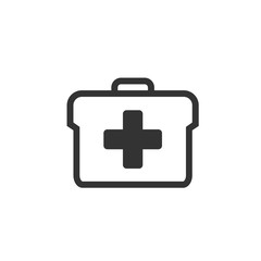 Medicine Briefcase icon template black color editable. Medicine Briefcase symbol vector sign isolated on white background. Simple logo vector illustration for graphic and web design.